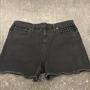 Madewell Black Studded Jean Shorts
